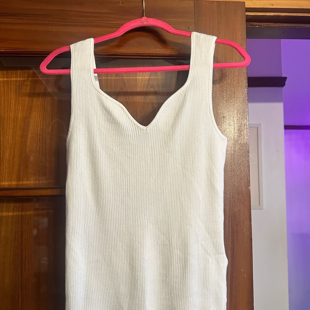 Vero Moda Ivory Ribbed Tank Top